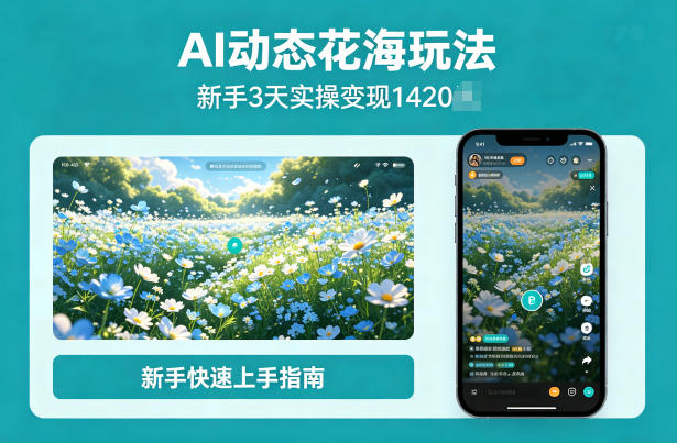 AI动态花海玩法，项目经过实操3天变现1420，新手也能快速上手-洛柒笔记