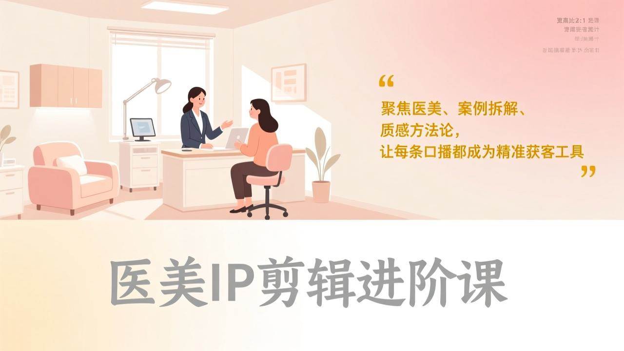 （17303期）医美IP剪辑进阶课，聚焦医美、案例拆解、质感方法论，让每条口播都成为精准获客工具-洛柒笔记