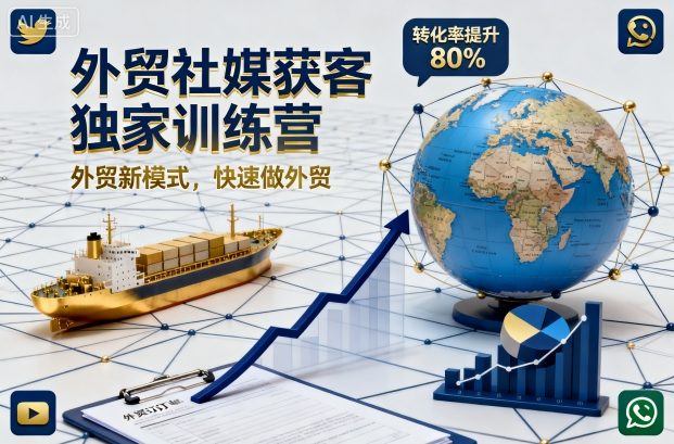 外贸社媒获客独家训练营，外贸新模式，快速做外贸（更新26年3月）-洛柒笔记
