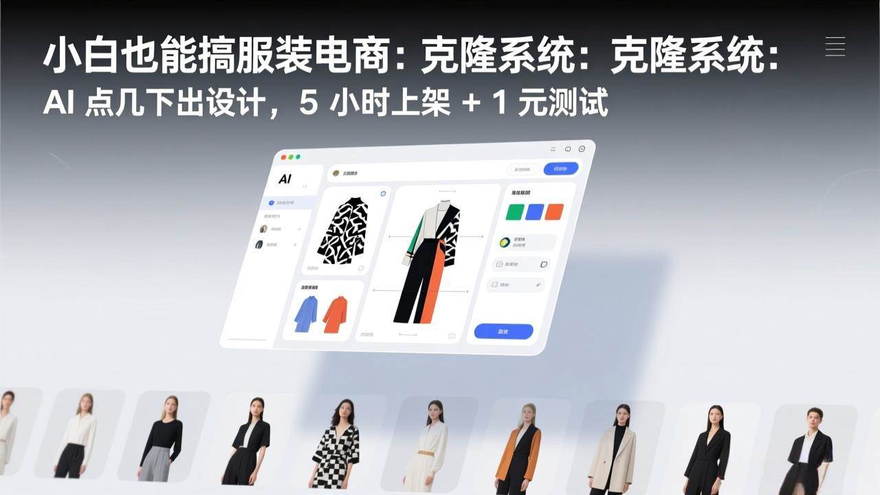 （17411期）小白也能搞服装电商：克隆系统：AI 点几下出设计，5 小时上架 + 1 元测试-洛柒笔记