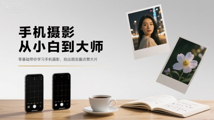 手机摄影从小白到大师，零基础带你学习手机摄影，拍出朋友圈点赞大片-洛柒笔记