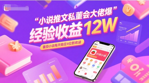 小说推文私董会大佬爆单经验分享收益12W，番茄小说每天稳定4位数收益-洛柒笔记