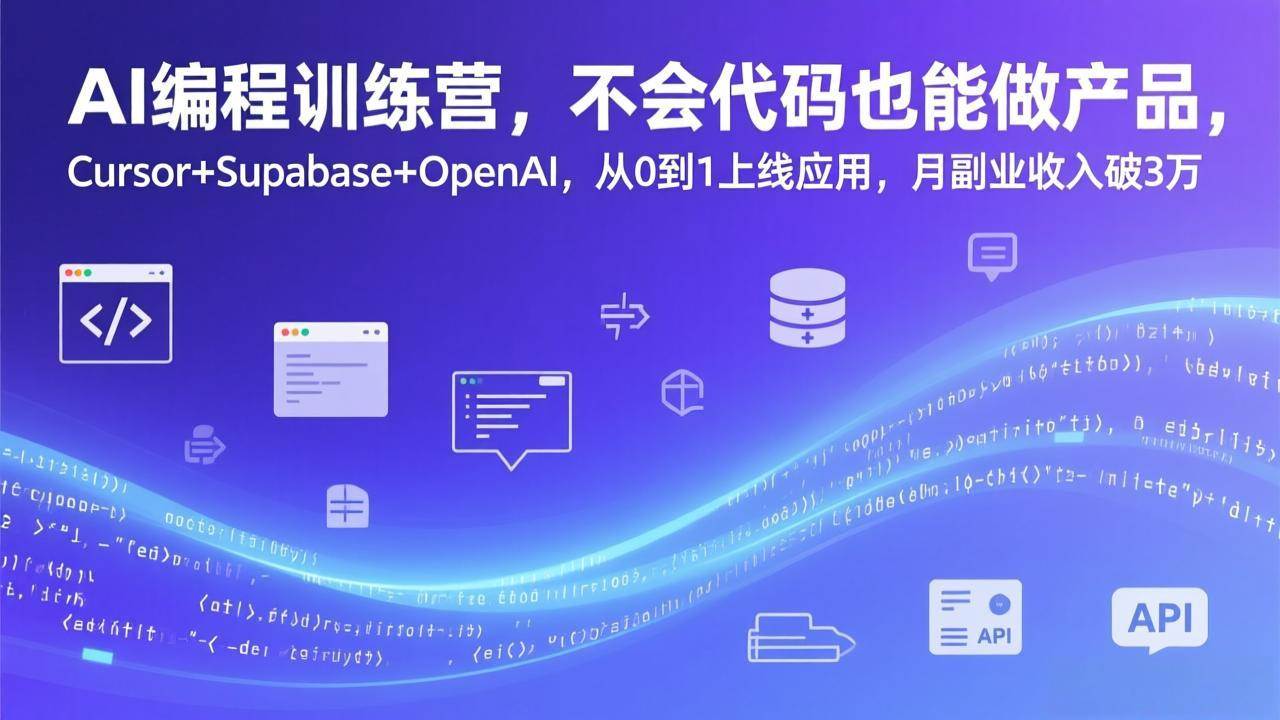 （17388期）AI编程训练营，不会代码也能做产品，Cursor+Supabase+OpenAI，从0到1上线应用，月副业收入破3万-洛柒笔记