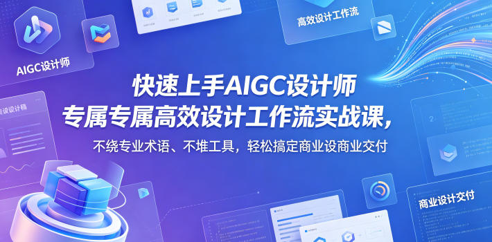 快速上手AIGC设计师专属高效设计工作流实战课，不绕专业术语、不堆工具，轻松搞定商业设计交付-洛柒笔记