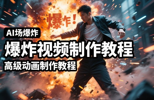 AI场景爆炸视频制作教程，利用人物实拍视频制作出高级的动画特效-洛柒笔记