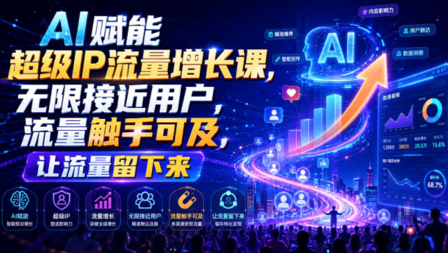 AI赋能超级IP流量增长课，无限接近用户，流量触手可及，让流量留下来-洛柒笔记