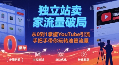 独立站卖家流量破局：从0到1掌握YouTube引流，手把手带你玩转油管流量-洛柒笔记