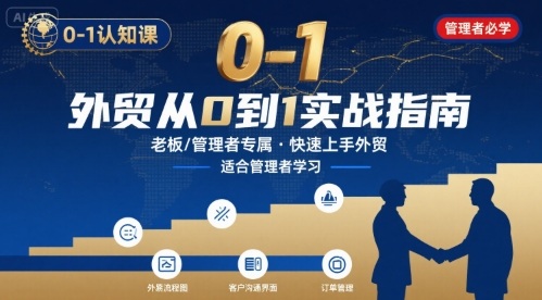 外贸如何快速0-1认知课-适合内贸转外贸的老板，管理者学习-洛柒笔记