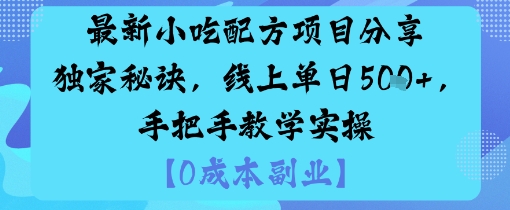 最新小吃配方项目分享独家秘诀，线上单日5张，手把手教学实操-洛柒笔记