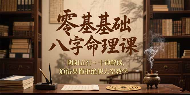 零基础八字命理课，阴阳五行+十神解读，通俗易懂拒绝假大空教学-洛柒笔记