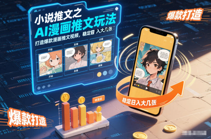 小说推文之AI漫画推文玩法，打造爆款漫画推文视频，稳定日入大几张-洛柒笔记