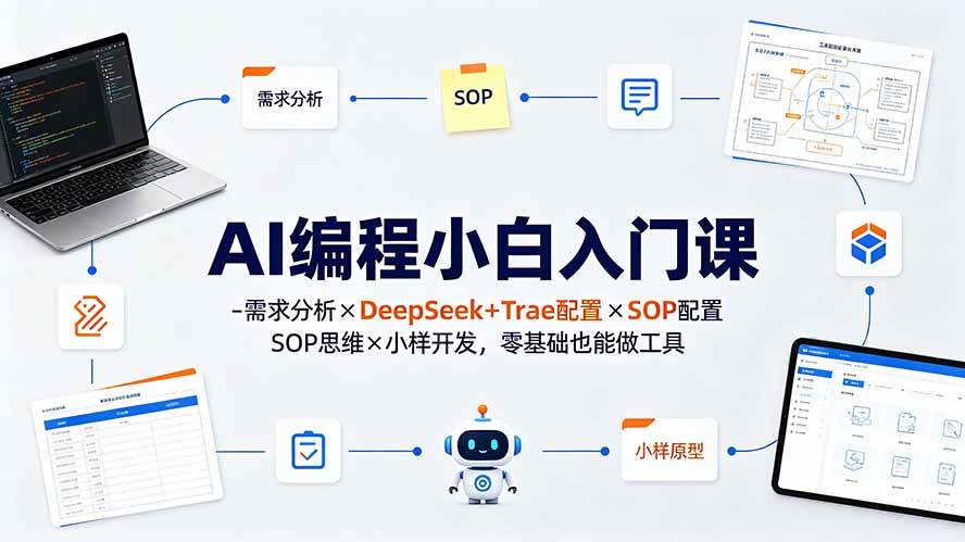 (19539期)AI编程小白入门课-需求分析×DeepSeek+Trae配置×SOP思维×小样开发,零基础也能做工具-洛柒笔记 (19539期)AI编程小白入门课-需求分析×DeepSeek+Trae配置×SOP思维×小样开发,零基础也能做工具-洛柒笔记