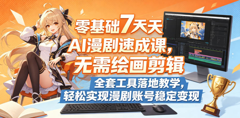 零基础7天AI漫剧速成课，无需绘画剪辑，全套工具落地教学，轻松实现漫剧账号稳定变现-洛柒笔记