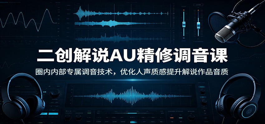二创解说AU精修调音课：圈内内部专属调音技术，优化人声质感提升解说作品音质-洛柒笔记