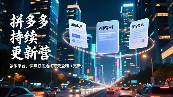 （16987期）拼多多持续更新营，最新玩法、诊断案例、前沿技术，紧跟平台，保障打法始终有效盈利（更新）-洛柒笔记