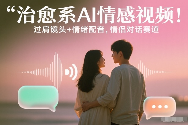 治愈系AI情感视频！过肩镜头+情绪配音，情侣对话赛道-洛柒笔记