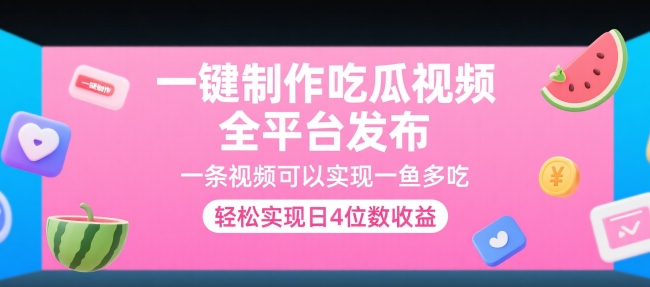 一键制作吃瓜视频，全平台发布，一条视频可以实现一鱼多吃，轻松实现日4位数收益【揭秘】-洛柒笔记