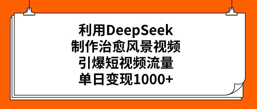 利用DeepSeek制作，治愈风景视频，引爆短视频流量，单日变现1000+-洛柒笔记