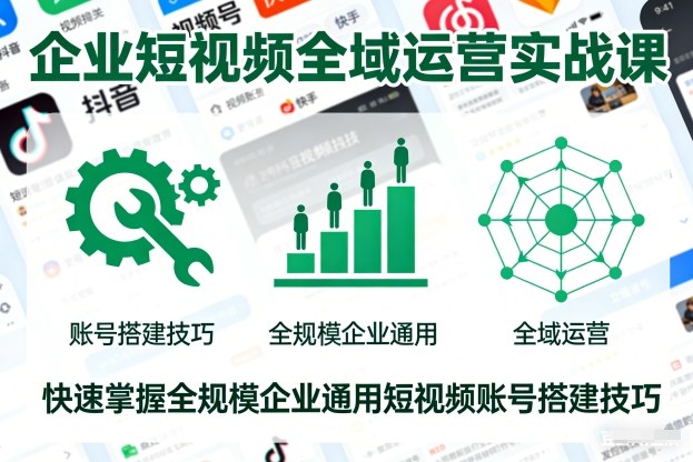 企业短视频全域运营实战课，快速掌握全规模企业通用短视频账号搭建技巧-洛柒笔记