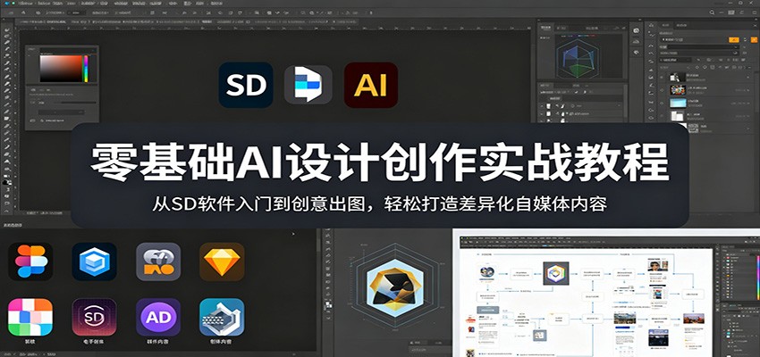 零基础AI设计创作实战教程：从SD软件入门到创意出图，轻松打造差异化自媒体内容-洛柒笔记