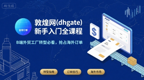 敦煌网(dhgate)新手入门全课程，B端外贸工厂转型必看，抢占海外订单-洛柒笔记