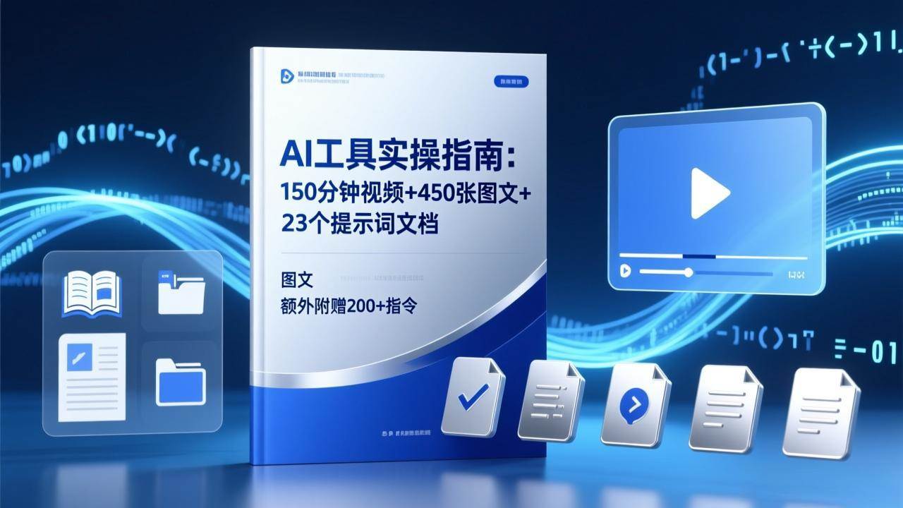 （17504期）AI工具实操指南：150分钟视频+450张图文+23个提示词文档，额外附赠200+指令-洛柒笔记