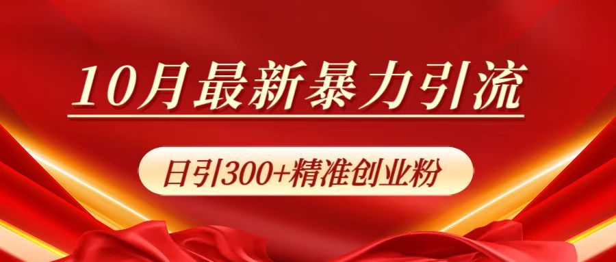 10月最新暴力引流，日引300+精准创业粉-洛柒笔记