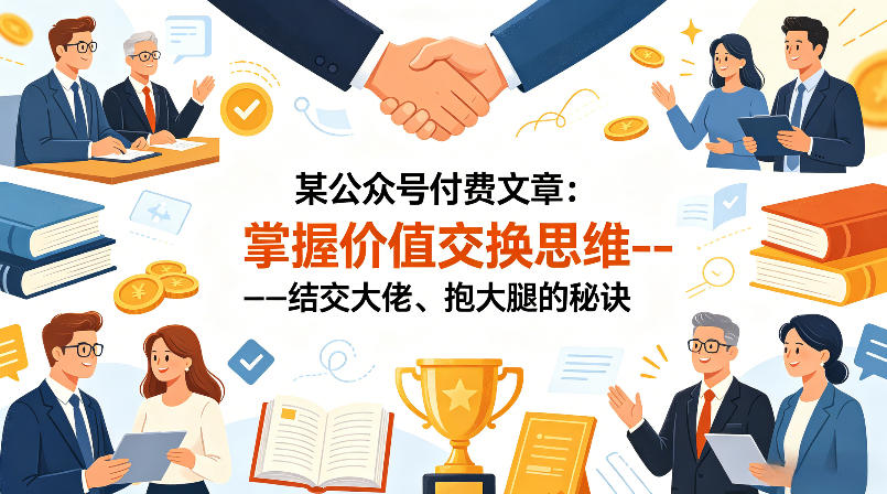 某公众号付费文章：掌握价值交换思维—-结交大佬、抱大腿的秘诀-洛柒笔记