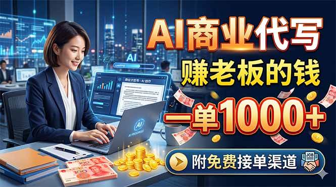（18444期）AI商业代写，赚老板的钱，一单1000+，附免费接单渠道-洛柒笔记