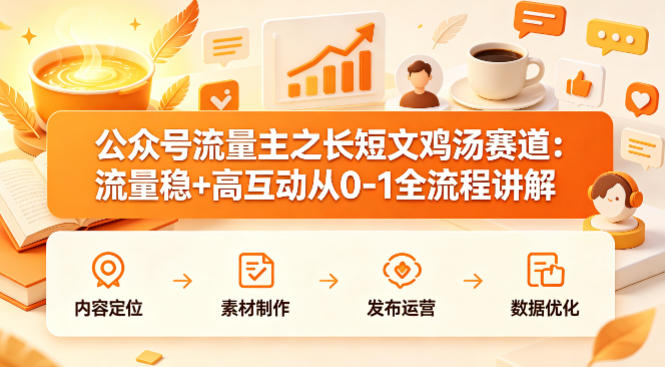公众号流量主之长短文鸡汤赛道，流量稳+高互动，从0-1全流程讲解-洛柒笔记