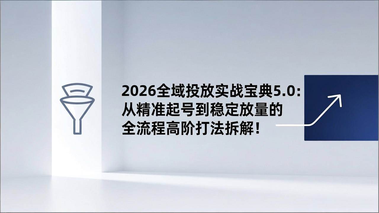 （17156期）2026全域投放实战宝典5.0：从精准起号到稳定放量的全流程高阶打法拆解！-洛柒笔记