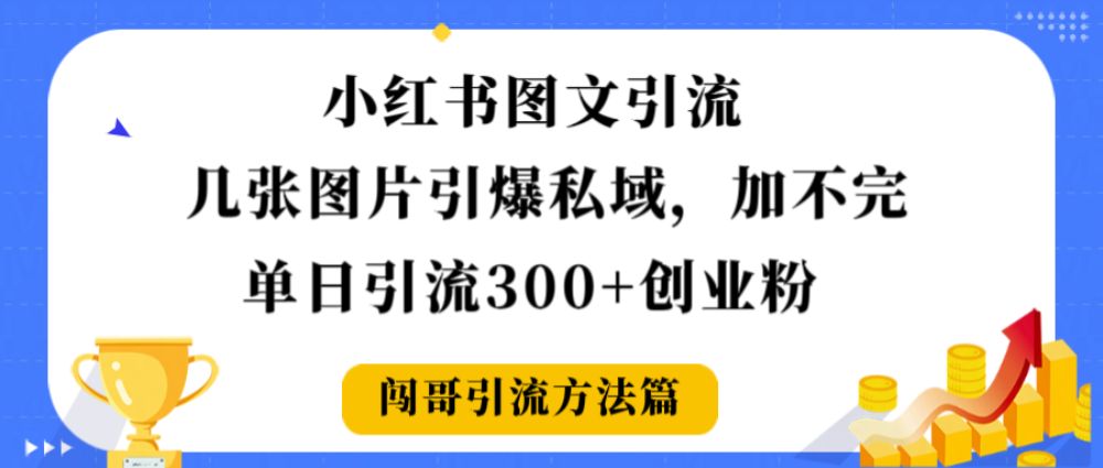小红书图文引流，几张图片引爆私域加不完，单日引流300＋创业粉-洛柒笔记