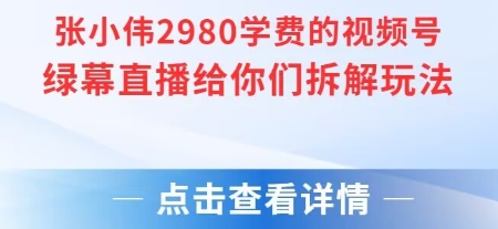 张小伟2980付费额视频号绿幕直播给你们拆解玩法-洛柒笔记
