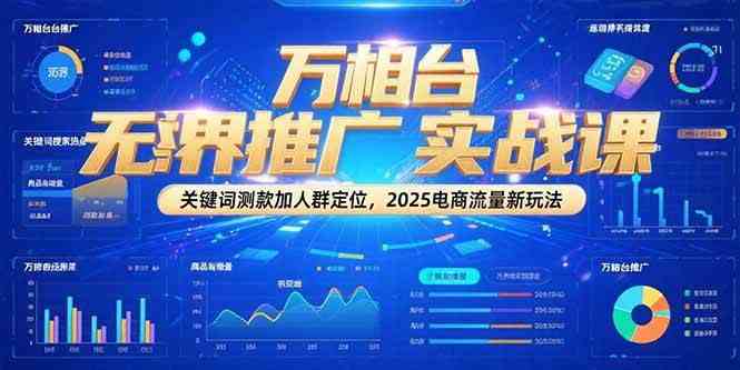 万相台无界推广实战课，关键词测款加人群定位，2025电商流量新玩法-洛柒笔记