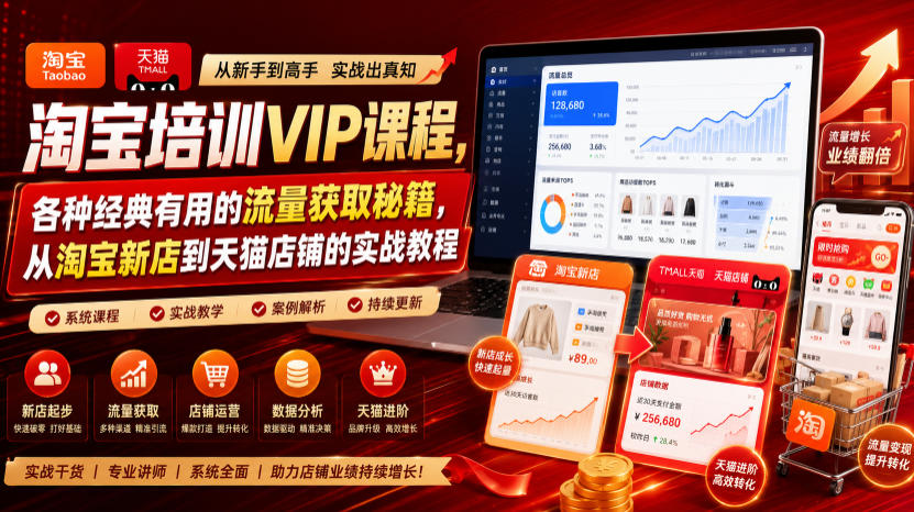 淘宝培训VIP课程，各种经典有用的流量获取秘籍，从淘宝新店到天猫店铺的实战教程（更新7月29日）-洛柒笔记