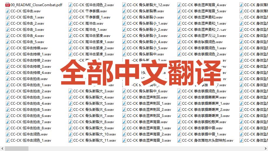 （19072期）宝藏级别音效！2828种近身搏斗拳打脚踢音效素材，全部中文分类，免解压使用 Close Combat-洛柒笔记