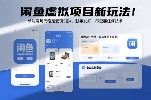 闲鱼虚拟项目新玩法！单账号每天稳定变现3张+，新手友好，不需要任何技术-洛柒笔记