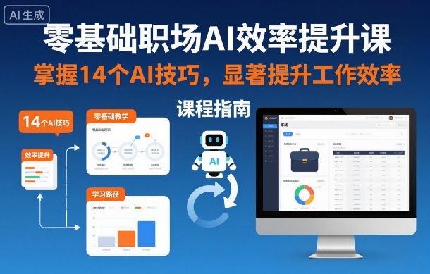 零基础职场AI效率提升课，掌握14个AI技巧，显著提升工作效率-洛柒笔记