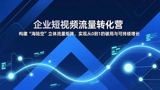（16959期）企业短视频流量转化营，构建“海陆空”立体流量矩阵，实现从0到1的破局与可持续增长-洛柒笔记