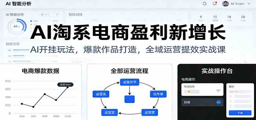 AI淘系电商盈利新增长，AI开挂玩法，爆款作品打造，全域运营提效实战课-洛柒笔记