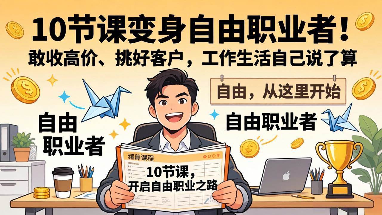 （17663期）10 节课变身自由职业者！敢收高价、挑好客户，工作生活自己说了算-洛柒笔记