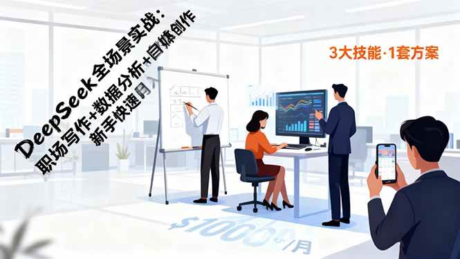 （16418期）DeepSeek全场景实战：职场写作+数据分析+自媒体创作，新手快速月入过万-洛柒笔记