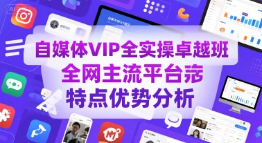 自媒体VIP全实操卓越班，全网主流平台特点优势分析-洛柒笔记