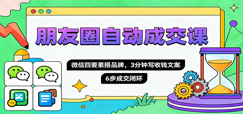 朋友圈自动成交课，微信四要素搭品牌，3分钟写收钱文案，6步成交闭环-洛柒笔记