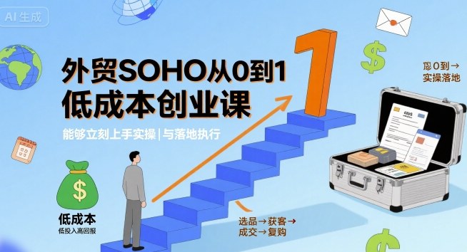 外贸SOHO从0到1低成本创业课，能够立刻上手实操与落地执行-洛柒笔记