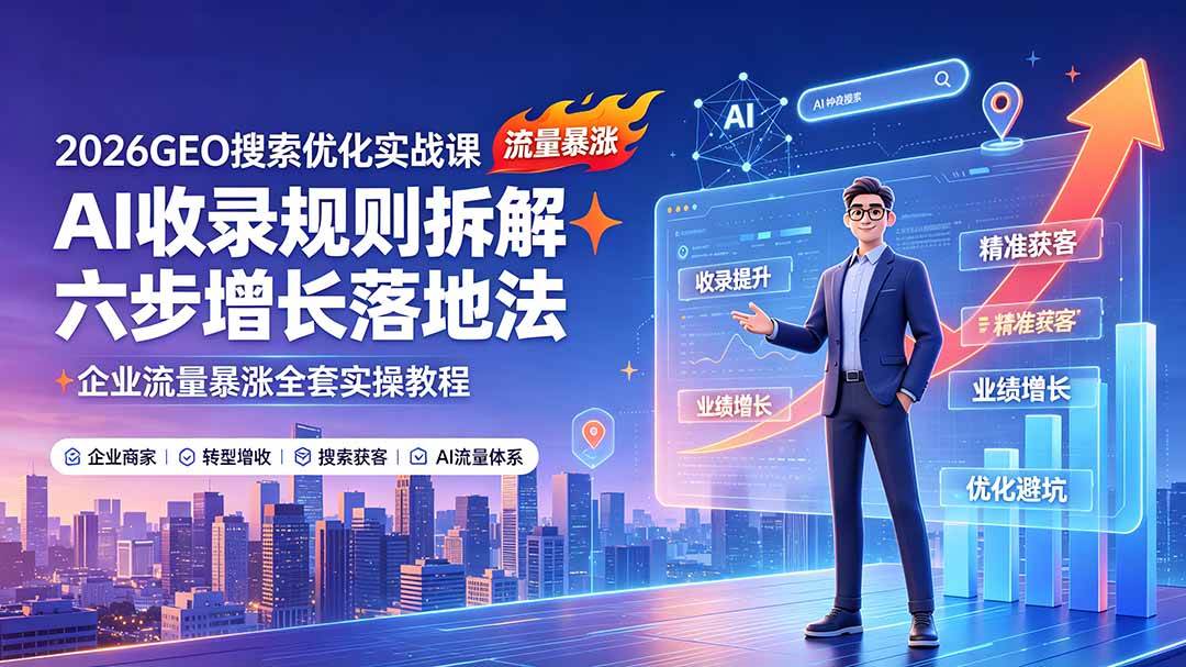 (19333期)2026GEO搜索优化实战课:AI收录规则拆解|六步增长落地法|企业流量暴涨全套实操教程-洛柒笔记 (19333期)2026GEO搜索优化实战课:AI收录规则拆解|六步增长落地法|企业流量暴涨全套实操教程-洛柒笔记