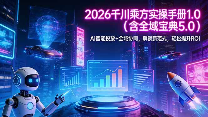 （17625期）2026 千川乘方实操手册 1.0（含全域宝典 5.0）AI 智能投放+全域协同，解锁新范式，轻松提升ROI-洛柒笔记