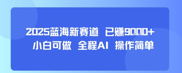 2025蓝海新赛道 已挣9k+ 小白可做 全程AI 操作简单-洛柒笔记
