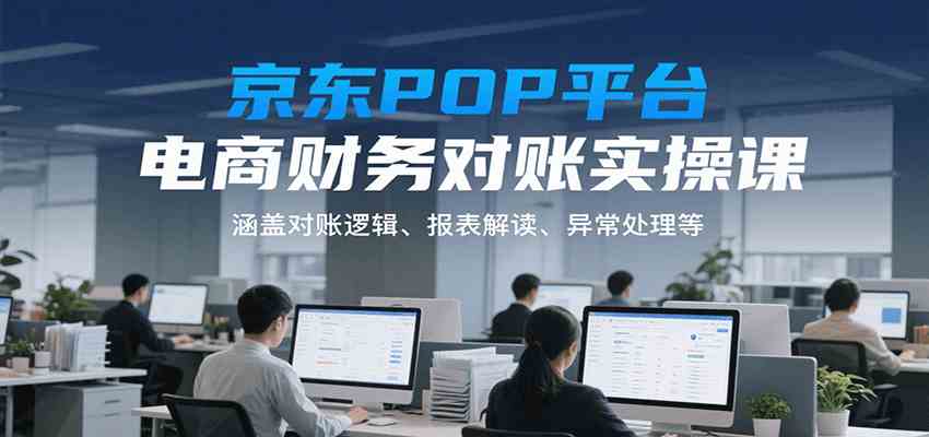 京东POP平台电商财务对账实操课，涵盖对账逻辑、报表解读、异常处理等-洛柒笔记