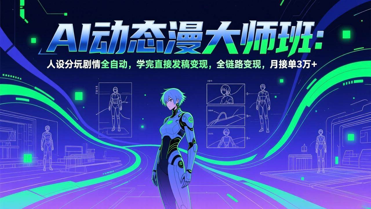 （17402期）AI动态漫剧大师班：人设分镜剧情全自动，学完直接发稿变现，全链路变现，月接单3万+-洛柒笔记